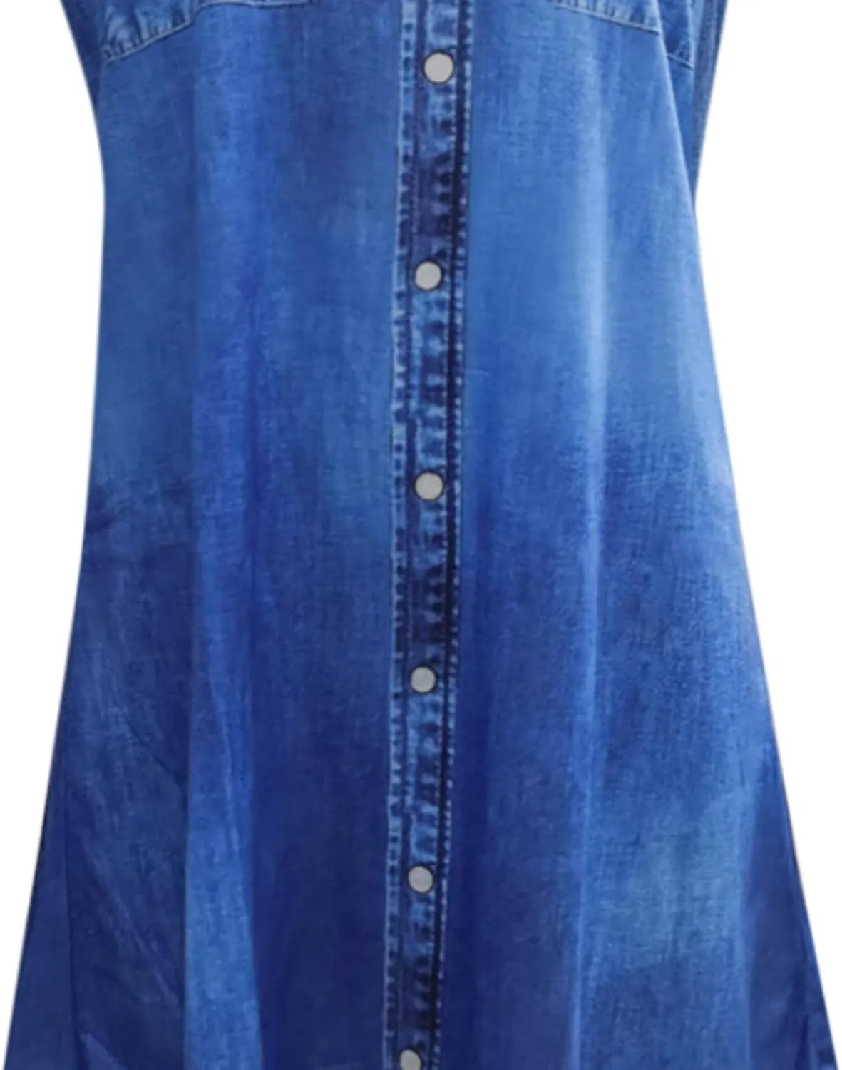 Fake Two Piece Dresses for Women Summer Casual Scoop Neck Sundress Vintage Denim Print Sleeveless Tank Dress