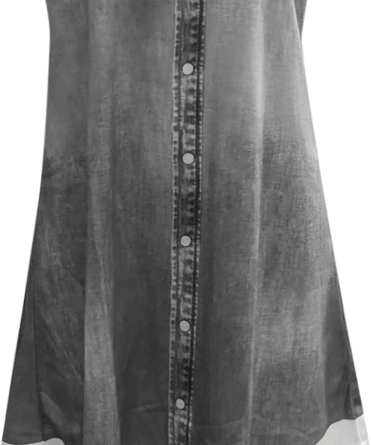 Fake Two Piece Dresses for Women Summer Casual Scoop Neck Sundress Vintage Denim Print Sleeveless Tank Dress