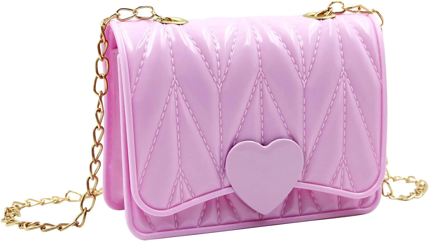 Fashion Candy Color Jelly Purse Handbag Toy Purse Satchel Mini Pink Jelly Shoulder Bag Crossbody with Chain Strap
