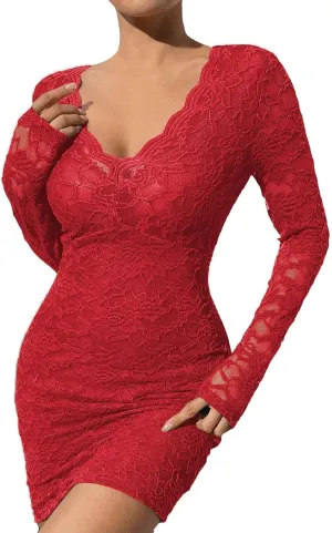Fashion Plus Size Lace Dress Chiffon Wrap V Neck Bodycon Pencil Dresses Women Cocktail Party Guest Mini Dress Clubwear