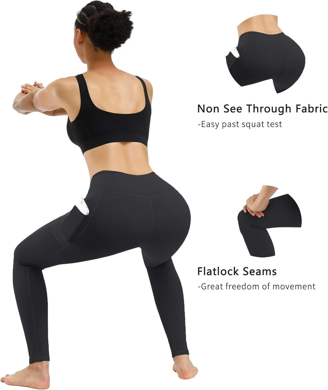 Fengbay 3 Pack High Waist Yoga Pants,Yoga Pants for Women Tummy Control Workout Pants 4 Way Stretch Leggings with Pockets
