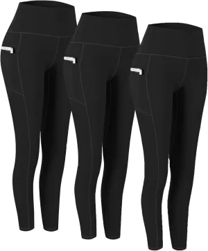 Fengbay 3 Pack High Waist Yoga Pants,Yoga Pants for Women Tummy Control Workout Pants 4 Way Stretch Leggings with Pockets