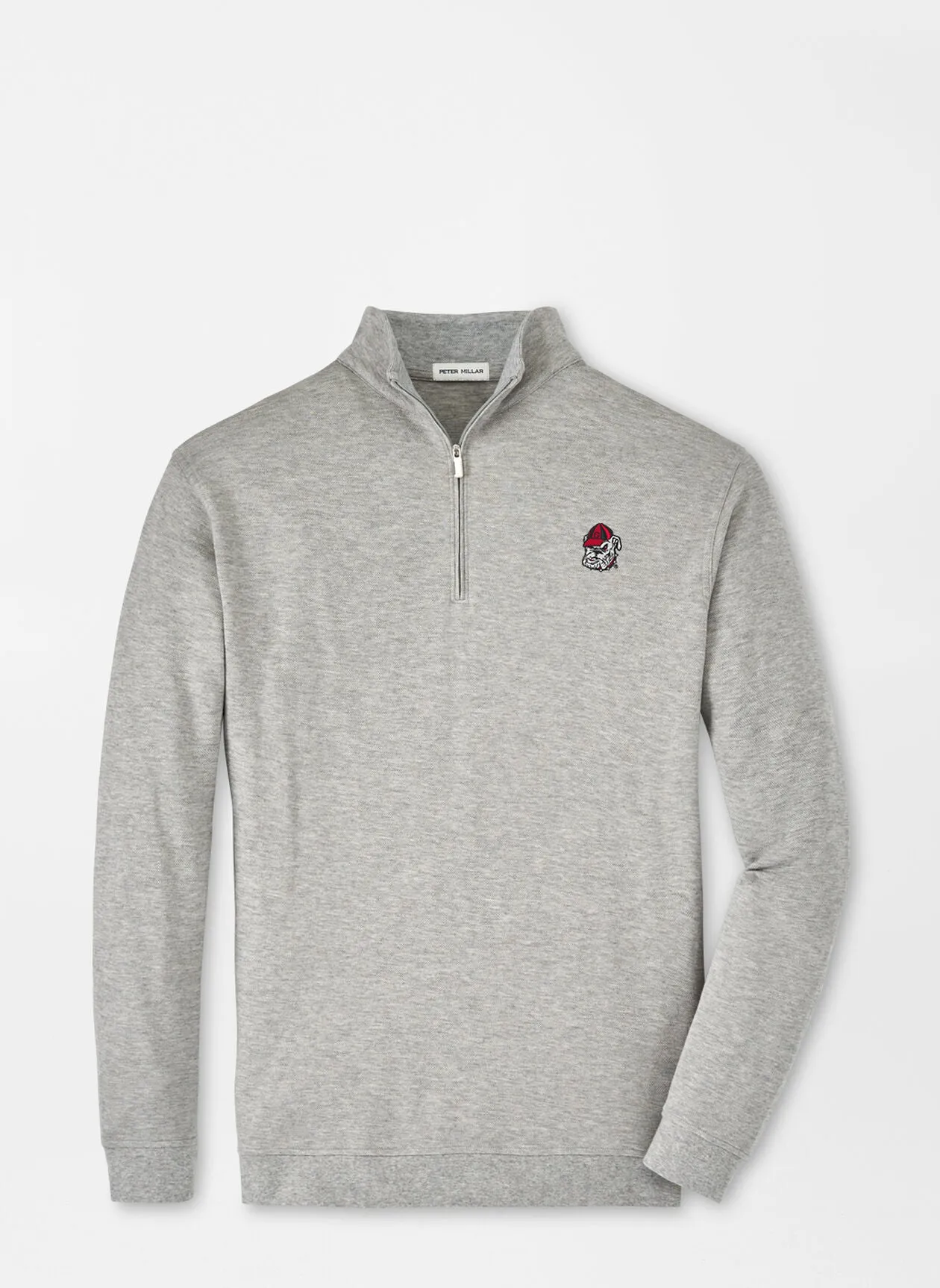 FINAL SALE - UGA Bulldog Head Crown Comfort Quarter-Zip Light Grey