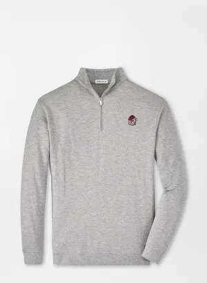 FINAL SALE - UGA Bulldog Head Crown Comfort Quarter-Zip Light Grey