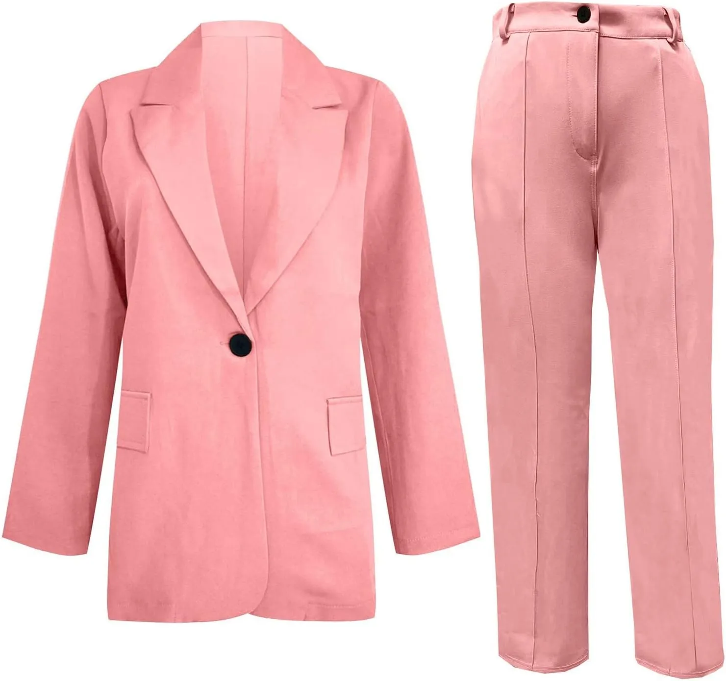 Firzero Plus Size Summer Business Casual Outfits for Women 2 Piece Dressy Work Pants Suits Blazer Jacket Long Pants 2024
