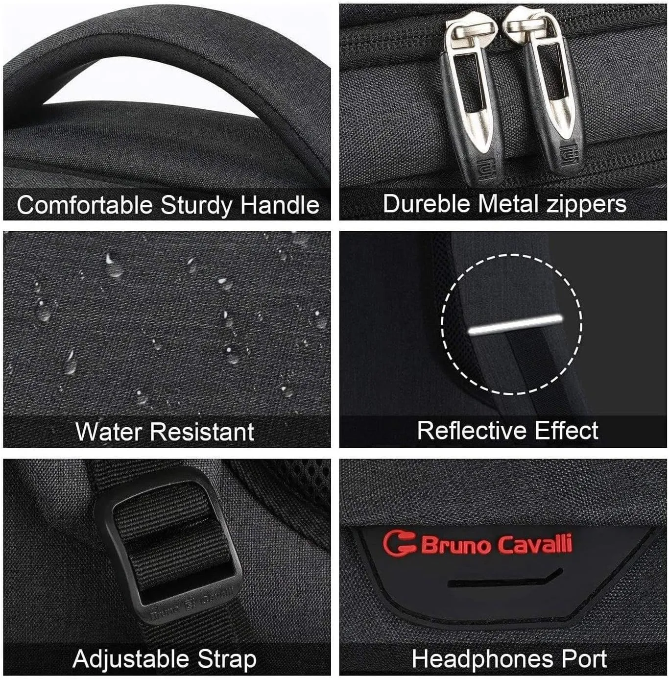 FR Fashion Co. 18" Anti-Theft Pocket Travel Backpack | USB Charging Port | Ventilated Padding | Lightweight Polyester Black 15.6