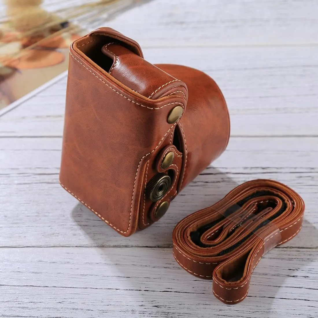 Full Body Camera PU Leather Case Bag with Strap for Sony A5100 / A5000 / NEX-3N