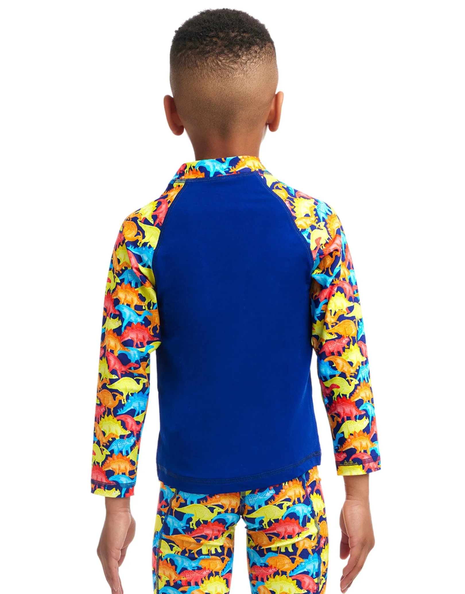 Funky Trunks Toddler Boys Swimmasaurus Zippy Rash Vest  - Blue/Multi