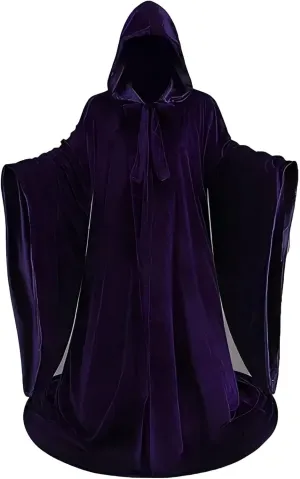 GRAJTCIN Unisex Double-Sided Velvet Wizard Robe Wizard Cloak Cosplay Renaissance Costume Halloween