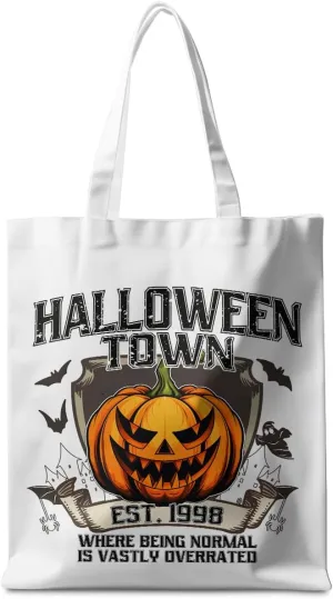 Halloween Stuff Skull Ghost Tote Bag Cat Lover Gifts for Fall Reusable Grocery Bags Wildflower Cute Tote