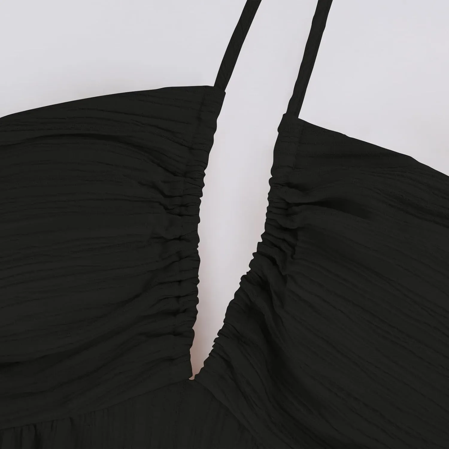 Halter Maxi Dresses for Women 2025 Elegant V Neck Spaghetti Strap Dress Casual Boho Tiered Hem a Line Corset Sundress