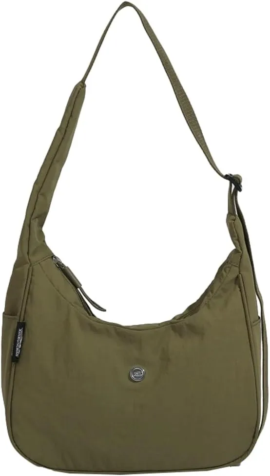 Hobo Handbag for Women Casual Nylon Messenger Bag Trendy Purse Crescent Y2K Soft Lightweight Shoulder Crossbody Bag