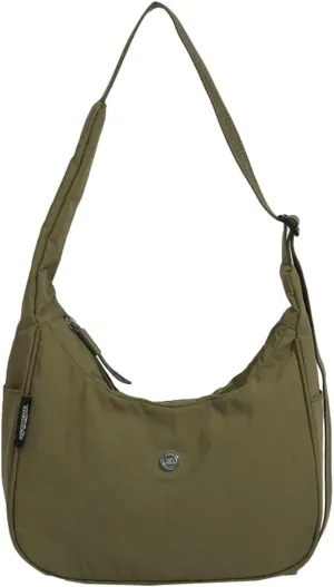 Hobo Handbag for Women Casual Nylon Messenger Bag Trendy Purse Crescent Y2K Soft Lightweight Shoulder Crossbody Bag