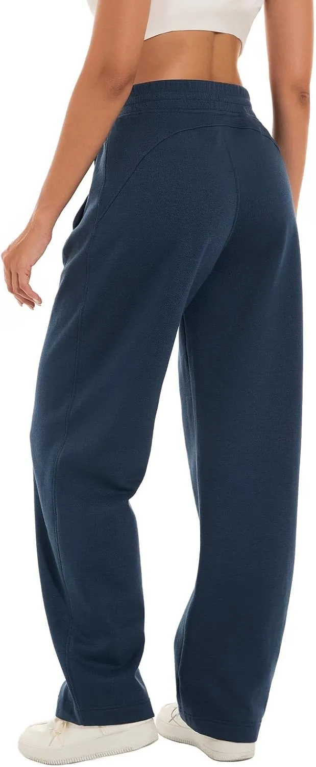 HOdo 32"/34" Inseam Womens Tall Sweatpants Fleece Joggers for Women Wide Leg Pants with Pockets for Workout