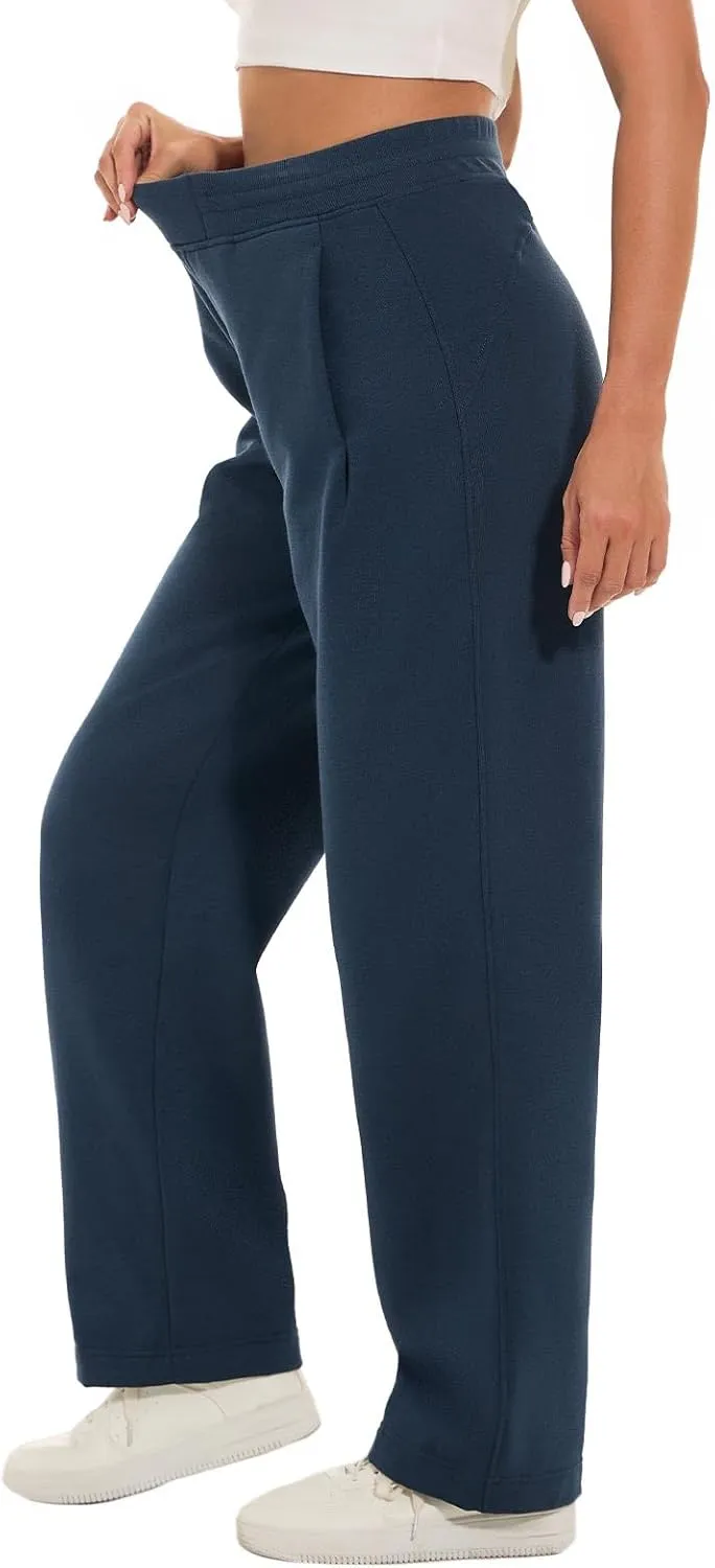 HOdo 32"/34" Inseam Womens Tall Sweatpants Fleece Joggers for Women Wide Leg Pants with Pockets for Workout