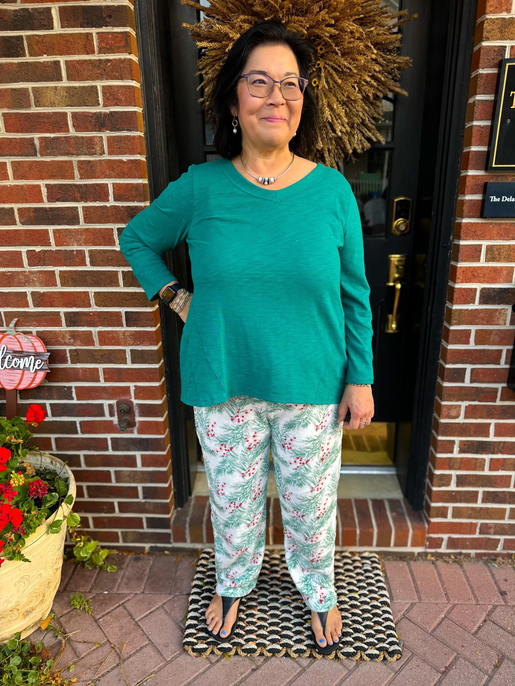 Holly Harmony Velvety Fleece PJ Bottoms