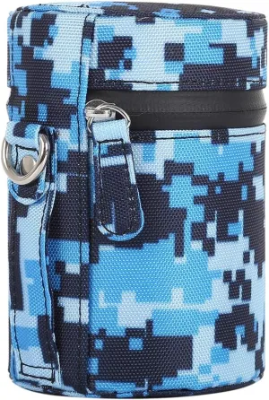 HONGYAN Camera Bags Camouflage Color Small Lens Case Zippered Cloth Pouch Box for DSLR Camera Lens, Size: 11x8x8cm (Blue) Camera case (Color : Blue)