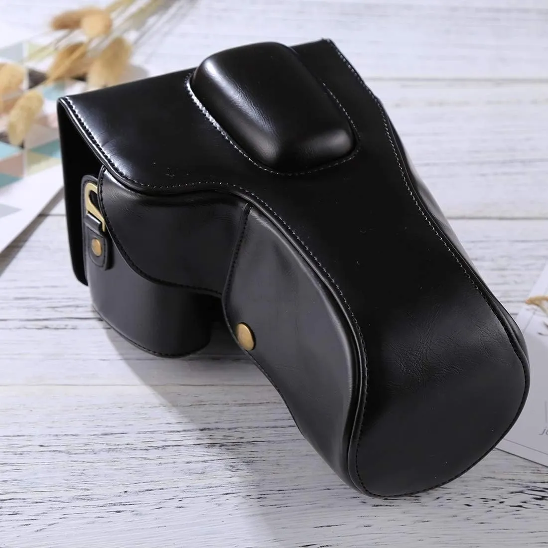 HONGYAN Camera Bags Full Body Camera PU Leather Case Bag for Nikon D5300 / D5200 / D5100 (18-55mm / 18-105mm / 18-140mm Lens) (Black) Camera case (Color : Black)