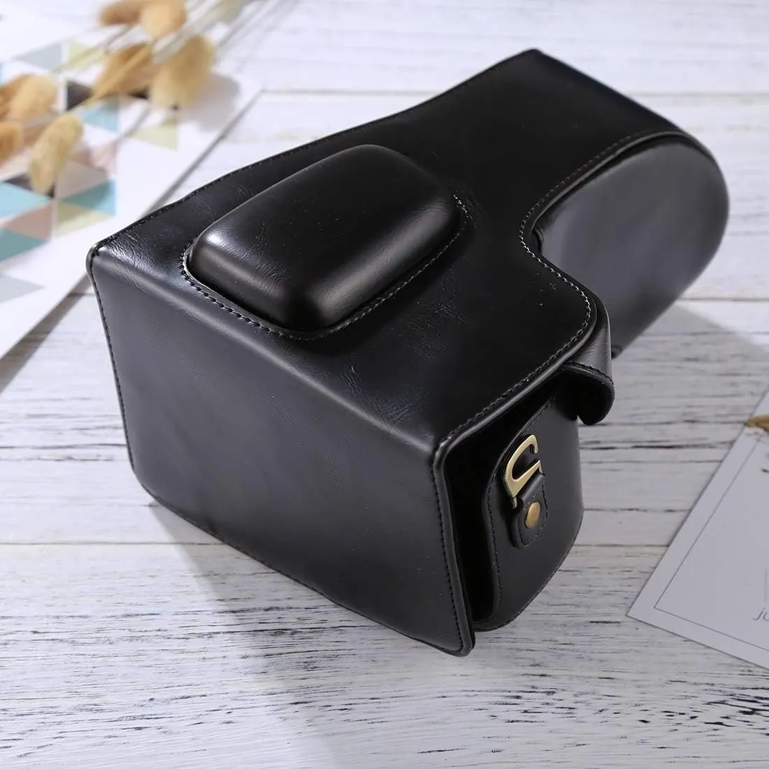 HONGYAN Camera Bags Full Body Camera PU Leather Case Bag for Nikon D5300 / D5200 / D5100 (18-55mm / 18-105mm / 18-140mm Lens) (Black) Camera case (Color : Black)