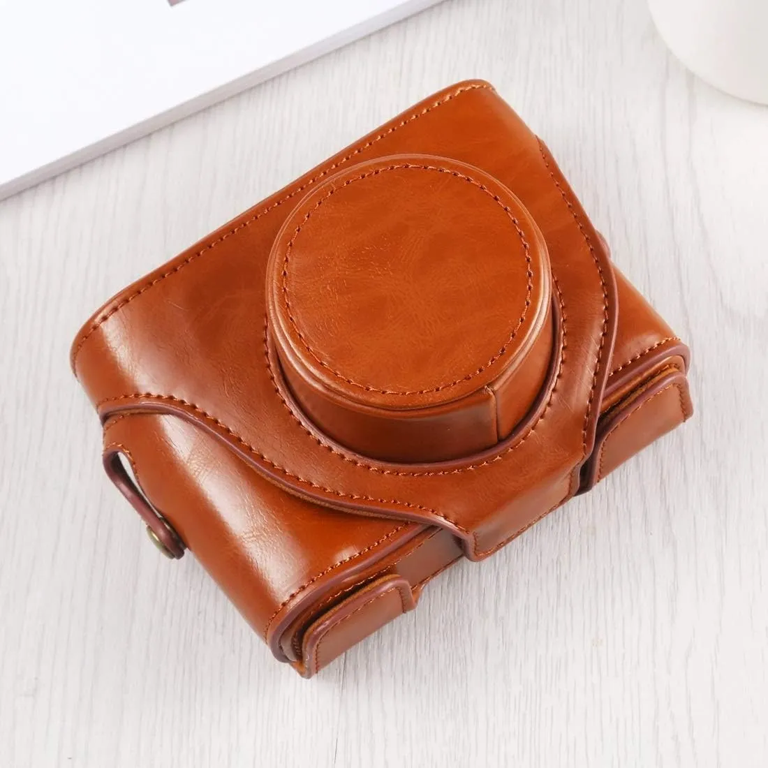 HONGYAN Camera Bags Full Body Camera PU Leather Case Bag with Strap for FUJIFILM X10 / X20(Black) Camera case (Color : Brown)