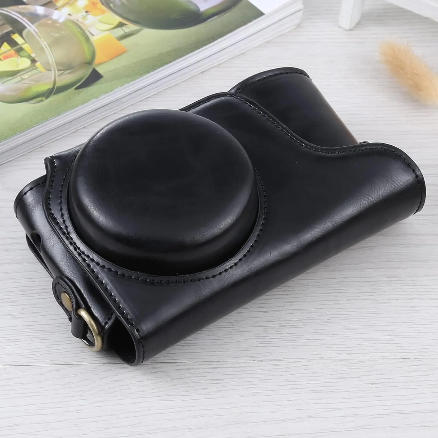 HONGYAN Camera Case Full Body PU Leather Case Bag with Strap for Samsung Galaxy Camera EK-GC100/GC110/GC200