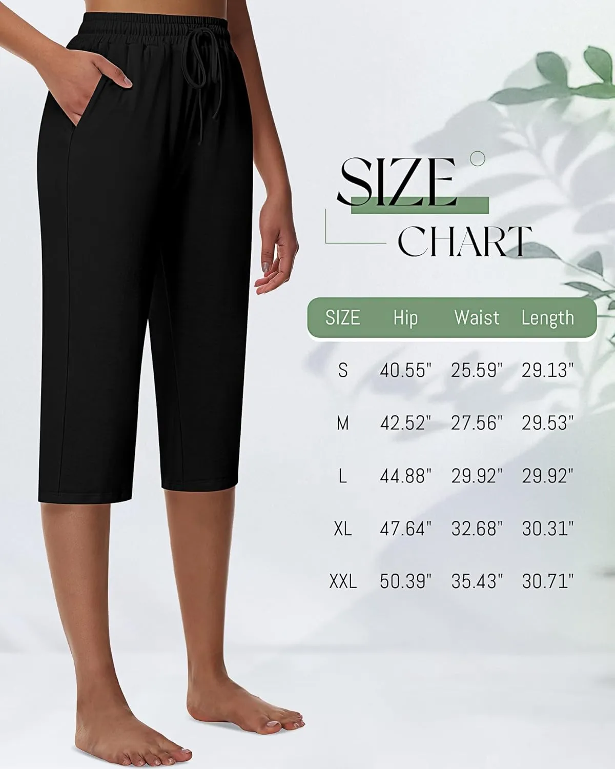 Huukeay 3 Pack Women's Capri Sweatpants, Cozy Lounge Drawstring Capris with Pockets Wide Legs Jogger Workout Yoga Pants