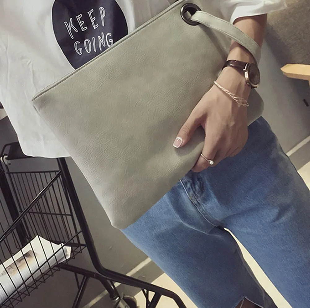 Hycurey Oversized Clutch Bag Purse and Handbag Womens Large PU Leather Evening Wristlet Handbags