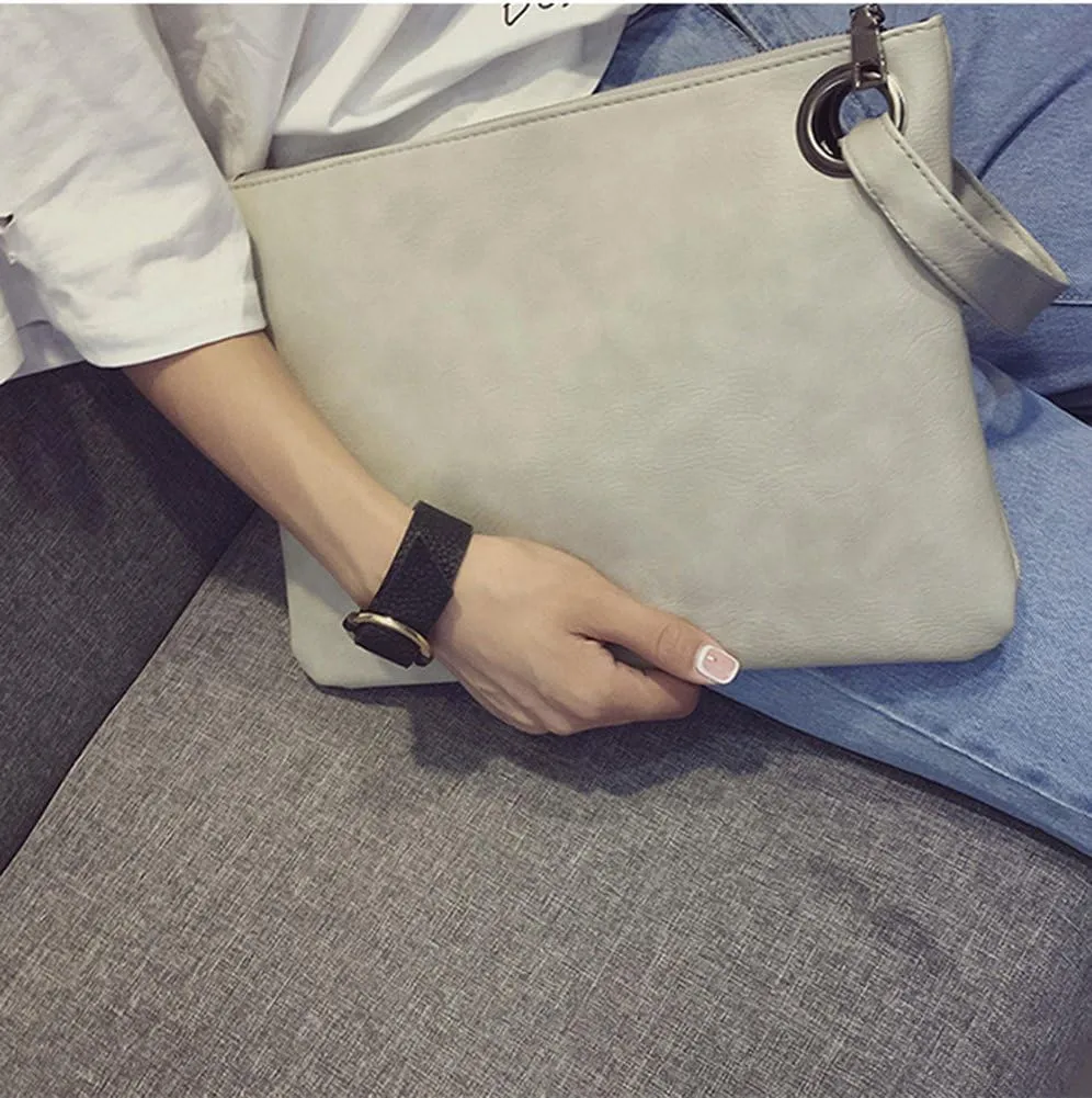 Hycurey Oversized Clutch Bag Purse and Handbag Womens Large PU Leather Evening Wristlet Handbags