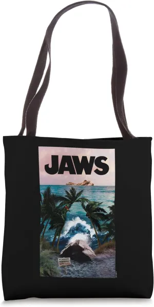 Jaws 50th Anniversary Poster Tropical Island Front & Back Tote Bag