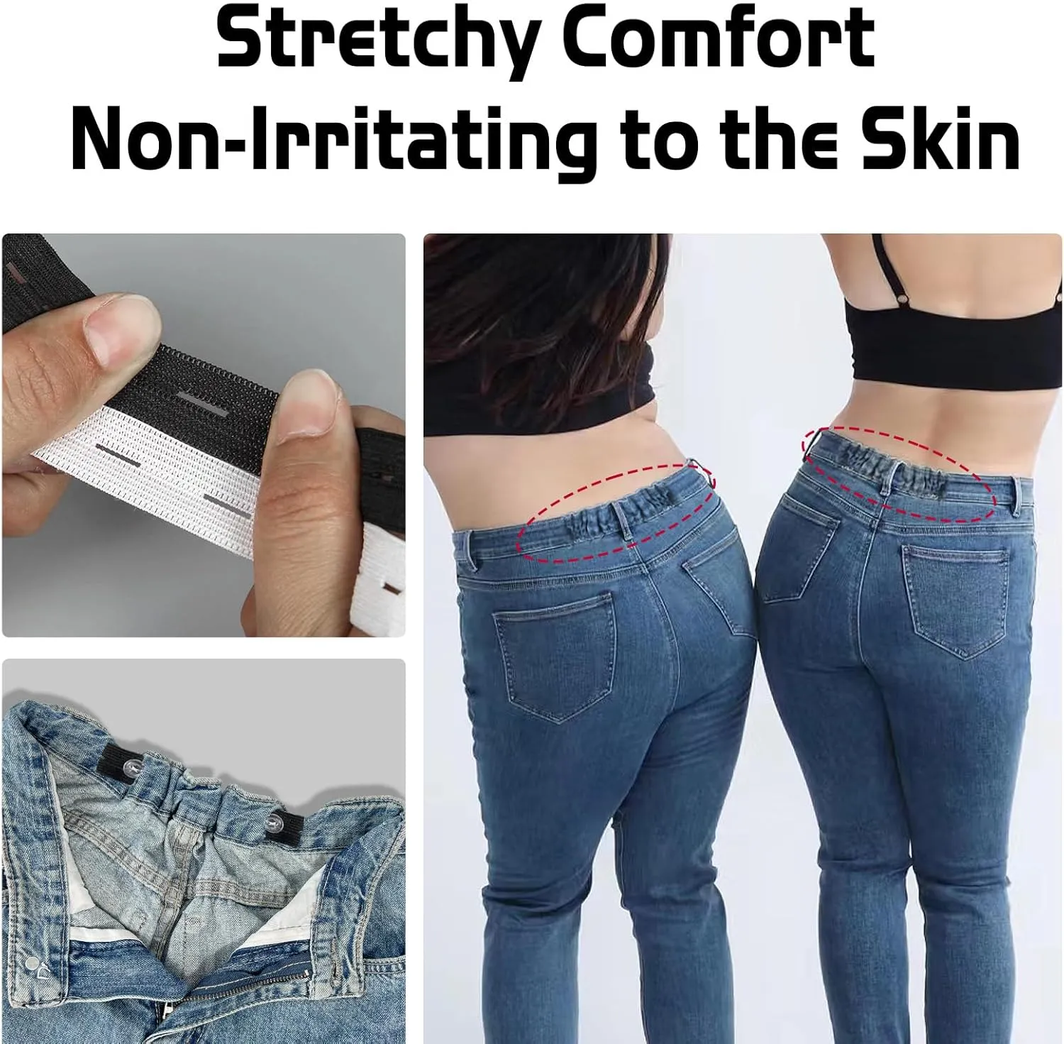Jeans Button Tightener Pants Adjuster Waist Tightener for Pants Women Men and Children,Waist Clip Pack of 6
