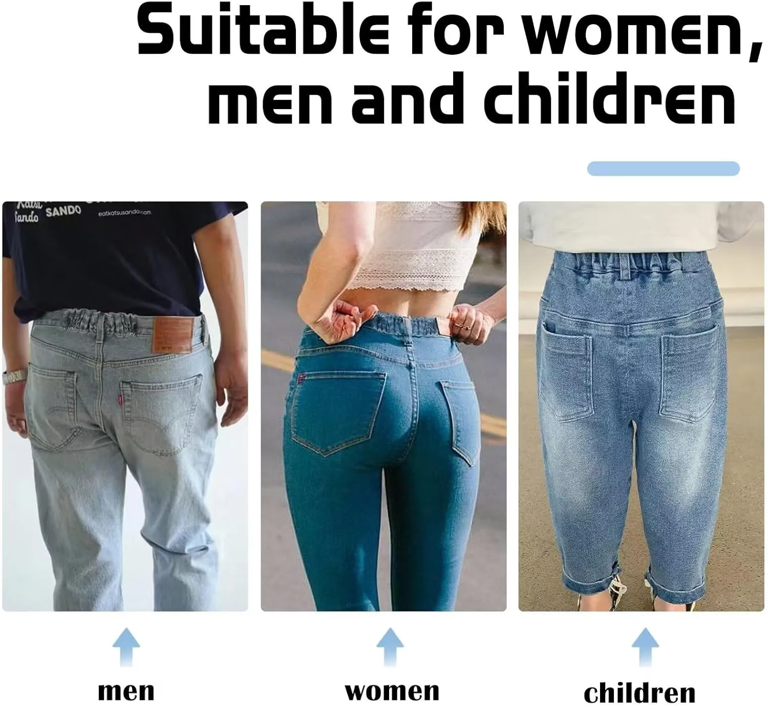 Jeans Button Tightener Pants Adjuster Waist Tightener for Pants Women Men and Children,Waist Clip Pack of 6