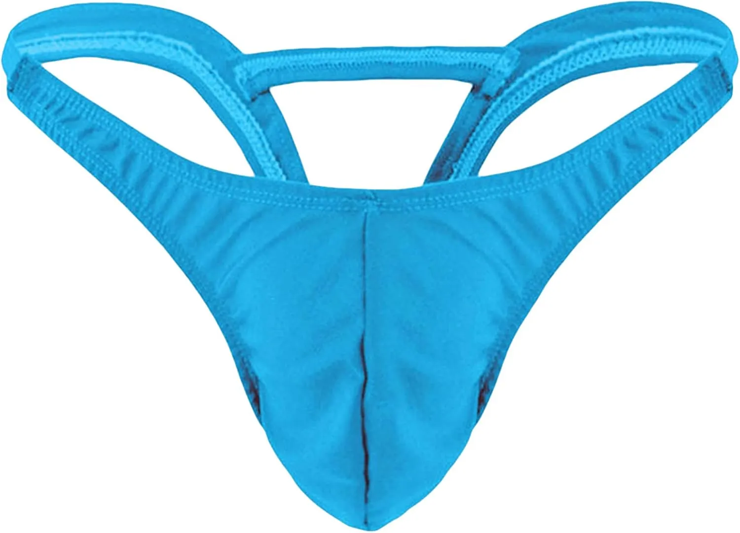 JEsilunmaMY Mens Hollow Bikini Briefs Low Rise Bulge Pouch G-String Swimwear Solid Color Backless Thong Underwear Panties
