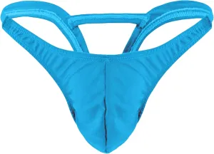 JEsilunmaMY Mens Hollow Bikini Briefs Low Rise Bulge Pouch G-String Swimwear Solid Color Backless Thong Underwear Panties