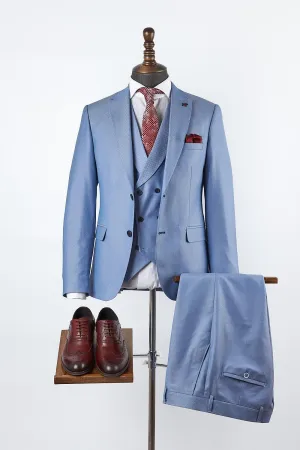 Julio Blue Set Blazer Linen Suit