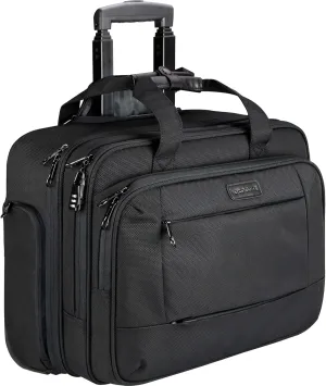 KROSER Rolling Laptop Bag for Men Women, Rolling Laptop Wheeled Briefcase for Business Fits Up to 17.3 Inch Laptop, Water-Repellent Wheeled Computer Bag Roller Case with RFID Pockets for Travel