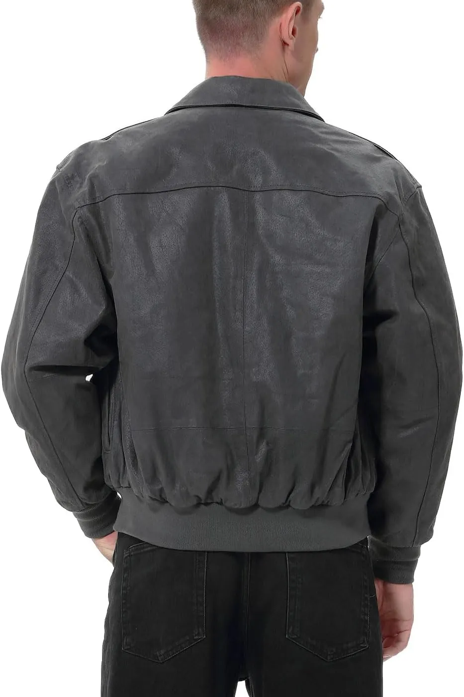 Landing Leathers Men Air Force A-2 Distressed Leather Flight Bomber Jacket (Also available in Big & Tall)