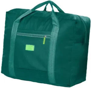 Large Capacity Foldable Travel Tote Bag Lightweight and Portable Luggage Bag Lake Green for Travel Durable Design for Men and Women