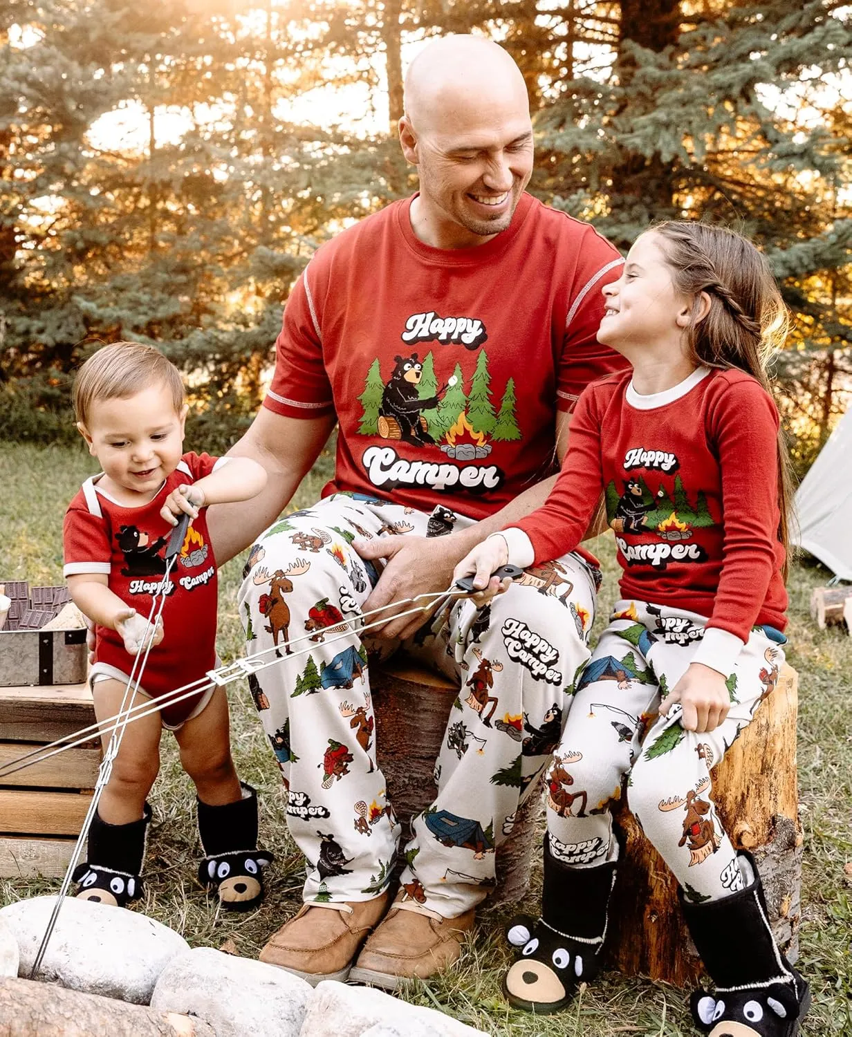 Lazy One Pajama Sets for Men, Short Sleeve Cotton Pajama Shirt and Pants with Funny Animal Prints, Comfy Pajamas for Men