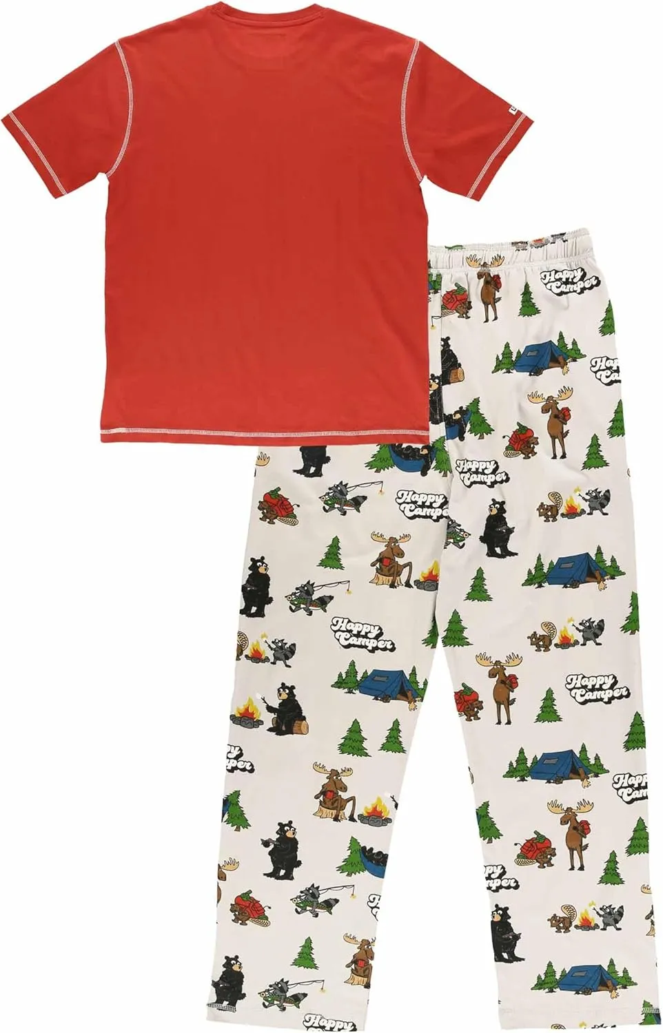 Lazy One Pajama Sets for Men, Short Sleeve Cotton Pajama Shirt and Pants with Funny Animal Prints, Comfy Pajamas for Men
