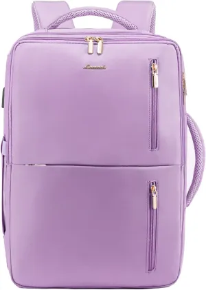 LOVEVOOK 40L Travel Backpack With 3 Packing Cubes Expandable Large Laptop Backpack Women Waterproof Backpack Waterproof Daypack Travel Bag TSA Fit 17inch Laptop Luggage With USB Charging Port
