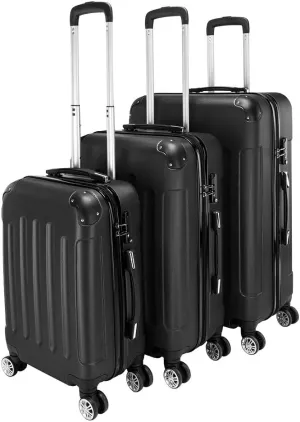 Luggage 3 Piece Suitcase Sets,3 Piece ABS Expandable Luggage Sets Suitcases with Spinner Wheels,Hardshell Lightweight Luggage Set with TSA Lock (Black)