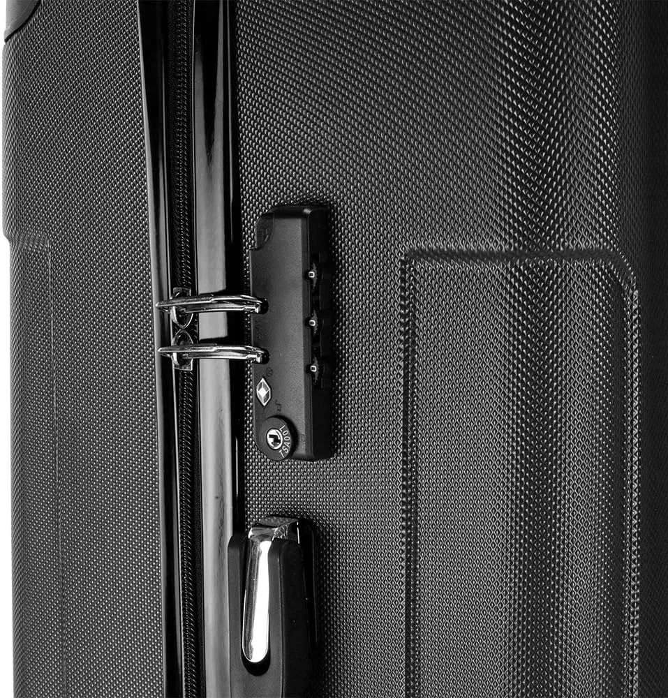 Luggage 3 Piece Suitcase Sets,3 Piece ABS Expandable Luggage Sets Suitcases with Spinner Wheels,Hardshell Lightweight Luggage Set with TSA Lock (Black)