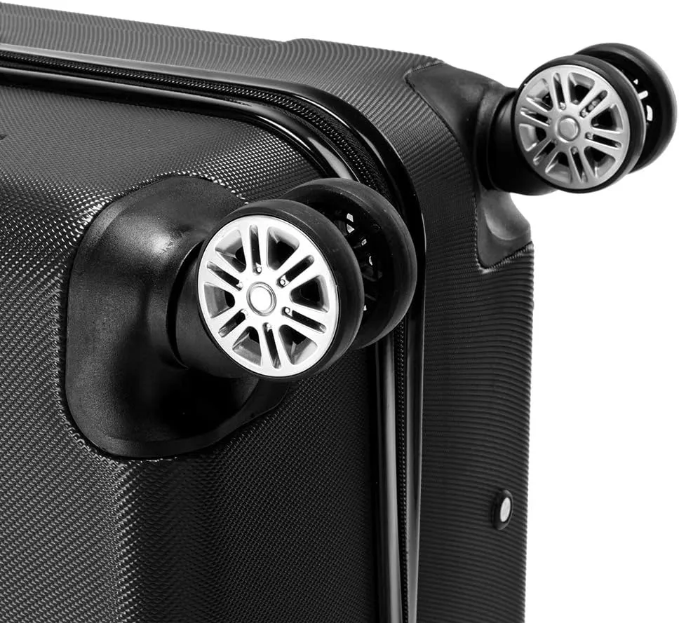 Luggage 3 Piece Suitcase Sets,3 Piece ABS Expandable Luggage Sets Suitcases with Spinner Wheels,Hardshell Lightweight Luggage Set with TSA Lock (Black)