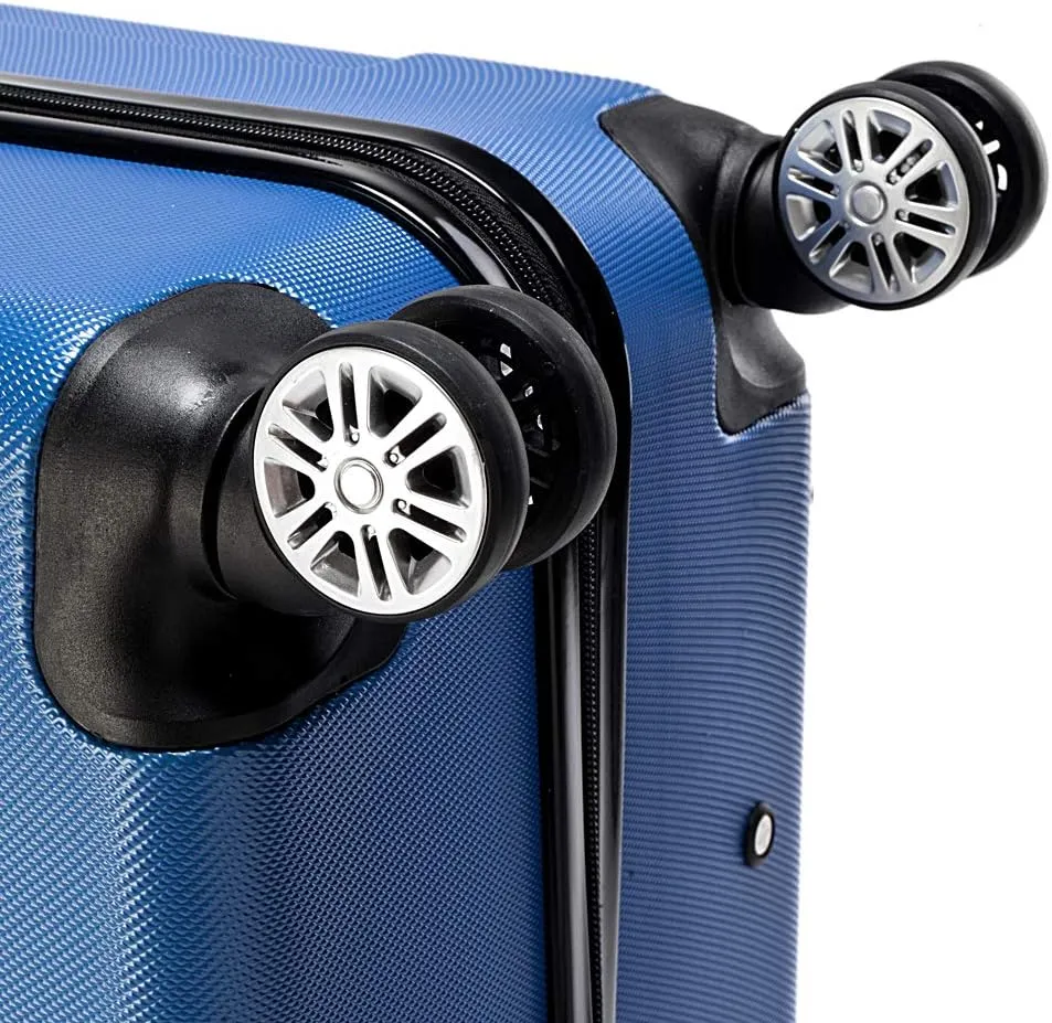 Luggage 3 Piece Suitcase Sets,3 Piece ABS Expandable Luggage Sets Suitcases with Spinner Wheels,Hardshell Lightweight Luggage Set with TSA Lock (Dark Blue)