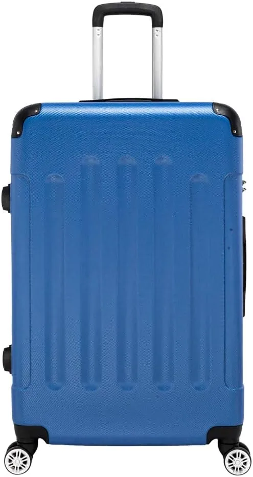 Luggage 3 Piece Suitcase Sets,3 Piece ABS Expandable Luggage Sets Suitcases with Spinner Wheels,Hardshell Lightweight Luggage Set with TSA Lock (Dark Blue)