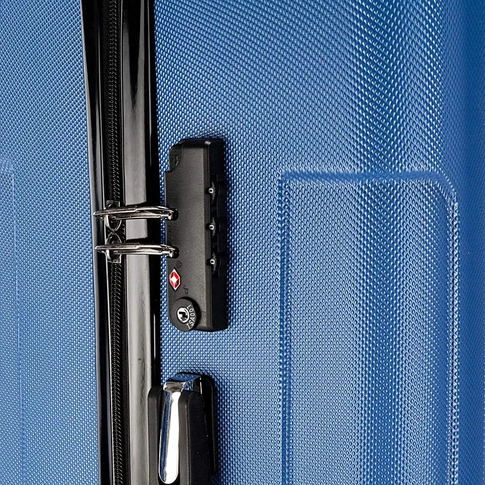 Luggage 3 Piece Suitcase Sets,3 Piece ABS Expandable Luggage Sets Suitcases with Spinner Wheels,Hardshell Lightweight Luggage Set with TSA Lock (Dark Blue)