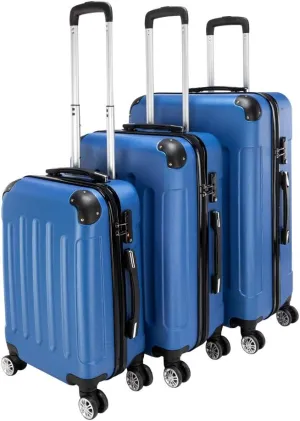 Luggage 3 Piece Suitcase Sets,3 Piece ABS Expandable Luggage Sets Suitcases with Spinner Wheels,Hardshell Lightweight Luggage Set with TSA Lock (Dark Blue)