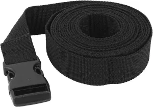 Luggage Strap Suitcase Belt- Nylon Travel Adjustable Baggage Band Accessory with Plastic Release Buckle, Apply to Suitcase (9.8 Feet, Black)