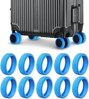 Luggage Wheel Covers for Suitcase-10 PCS Suitcase Cover Luggage Wheel Protectors for Most 8 Spinner Suitcases,Wheel Covers for Luggage Suitcases or Office Chair Caster Wheels(Blue)