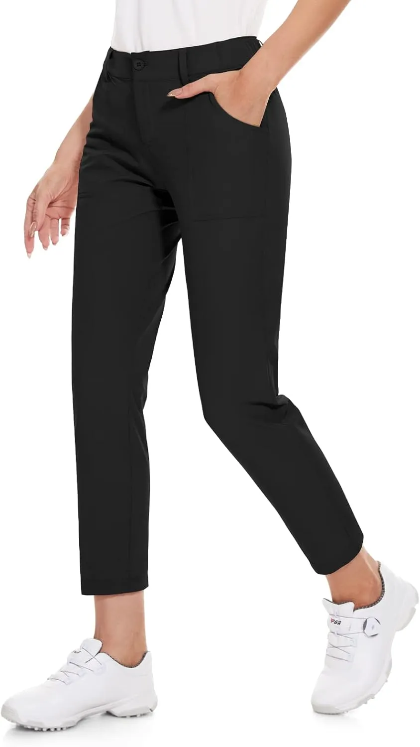 M MOTEEPI Womens Golf Pants Lightweight Stretchy Work Hiking Pants with Pockets Slim Fit Golf Apparel
